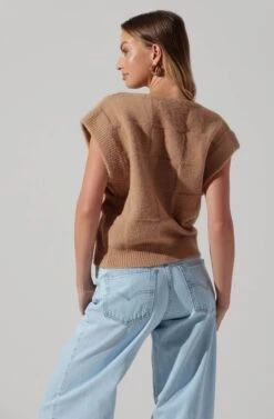 Checkered Sweater Vest -Sundress Haven ALT16416 CI TAUPE 6