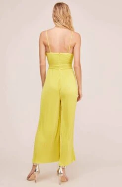 Pleated Cutout Jumpsuit -Sundress Haven AP7061 NEON YELLOW 3