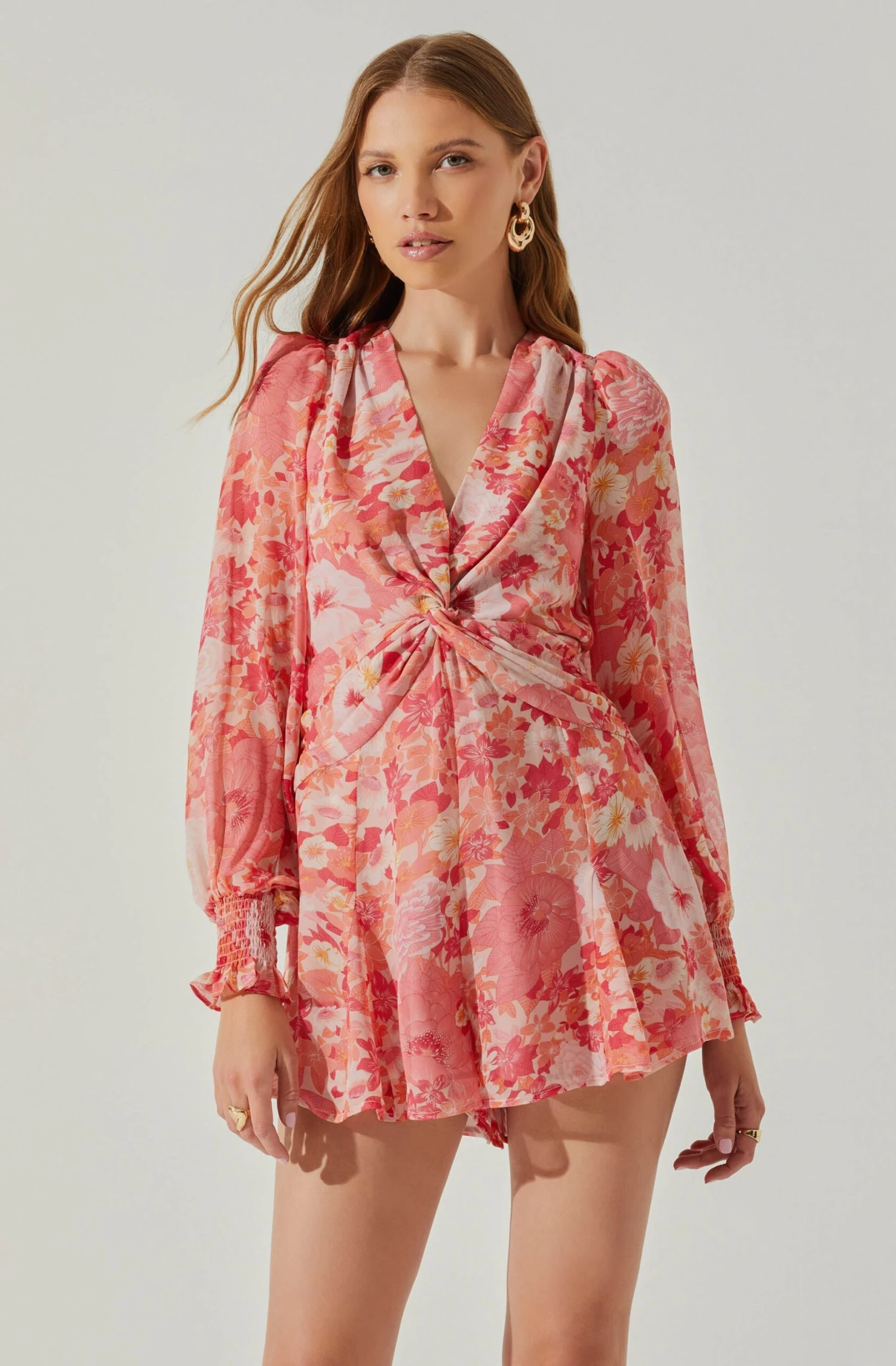 Long Sleeve Back Tie Floral Romper 2 Long Sleeve Back Tie Floral Romper - Image 2