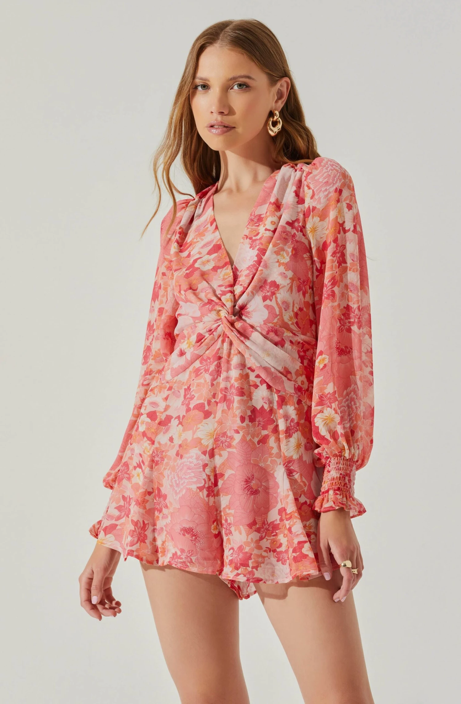 Long Sleeve Back Tie Floral Romper 4 Long Sleeve Back Tie Floral Romper - Image 4