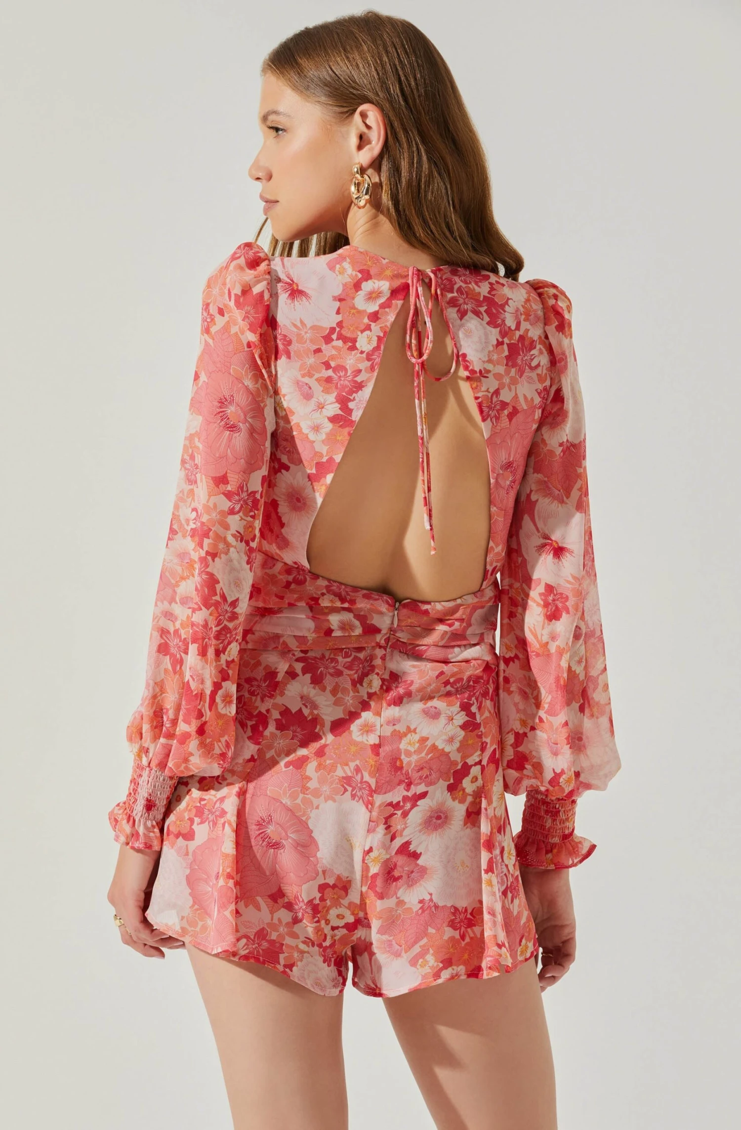 Long Sleeve Back Tie Floral Romper 5 Long Sleeve Back Tie Floral Romper - Image 5