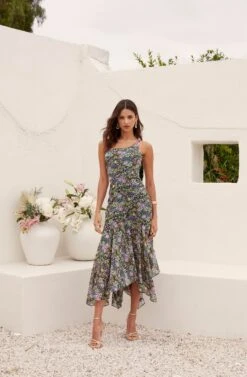 Malvina One Shoulder Floral Midi Dress 15 Malvina One Shoulder Floral Midi Dress -Sundress Haven ASTR 060720233452