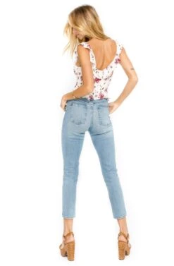 Ruffle Button Down Tank -Sundress Haven AT13743 MAUVE MULTI FLORAL 03