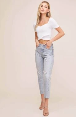 Smocked Short Sleeve Top -Sundress Haven AT15549B WHITE 2