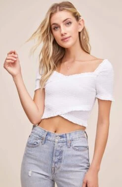 Smocked Short Sleeve Top