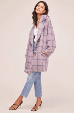 Cozy Coat -Sundress Haven AT15630 PURPLE BLUE PLAID 2