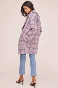 Cozy Coat -Sundress Haven AT15630 PURPLE BLUE PLAID 5