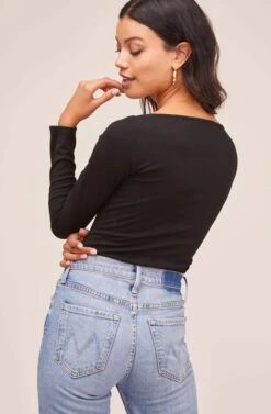 Raegan Bodysuit -Sundress Haven AT15694 BLACK 6