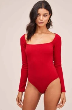 Raegan Bodysuit -Sundress Haven AT15694 RED 6