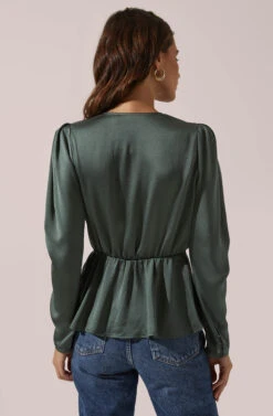 Wrap Front Top -Sundress Haven AT15801 003 FORESTGREEN 4