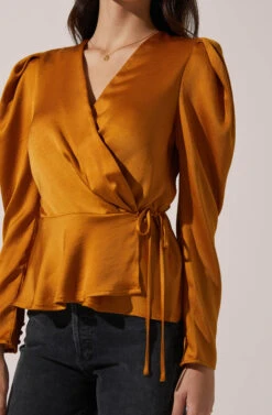 Wrap Front Top -Sundress Haven AT15801 003 MUSTARD 3