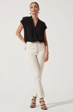 Short Sleeve Wrap Front Bodysuit