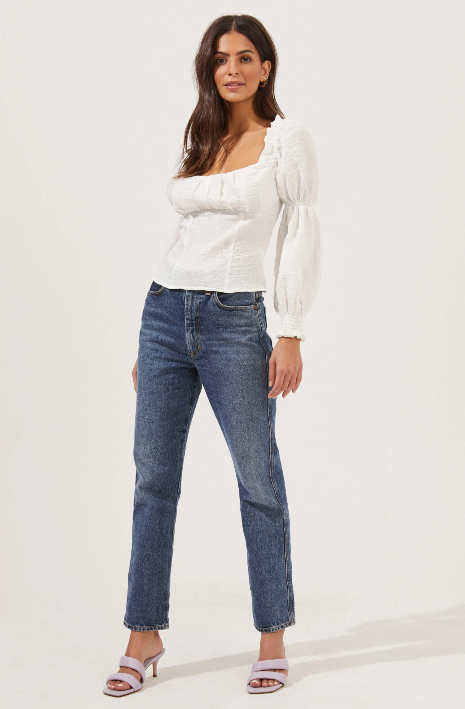 Long Sleeve Ruched Bust Top 2 Long Sleeve Ruched Bust Top - Image 2