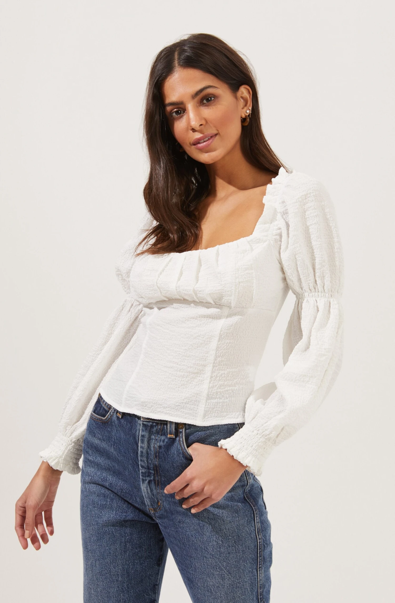 Long Sleeve Ruched Bust Top 1 Long Sleeve Ruched Bust Top