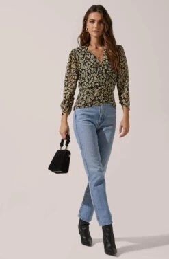 Floral Wrap Front Top