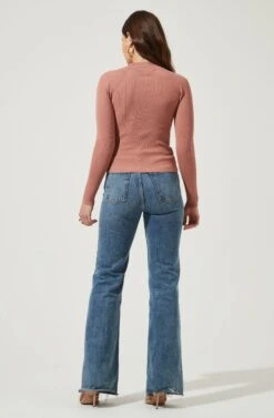 Cut Out Square-Neck Top -Sundress Haven AT16556 DARKBLUSH 4