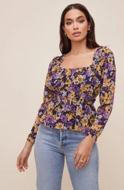 Cinched Waist Long Sleeve Top