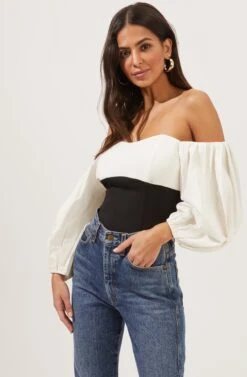 Off The Shoulder Long Sleeve Bodysuit