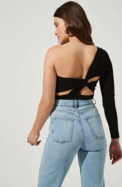 Twist Back One Sleeve Bodysuit