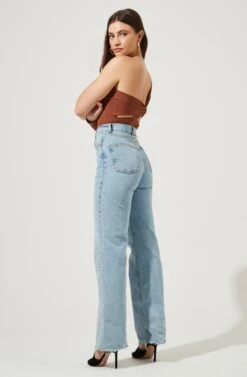 Twist Back One Sleeve Bodysuit -Sundress Haven AT16750 BROWN 3