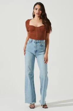 Hook & Eye Bodysuit -Sundress Haven AT16960 BROWN 1