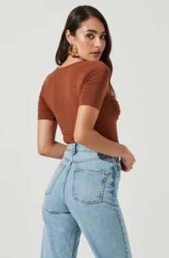 Hook & Eye Bodysuit -Sundress Haven AT16960 BROWN 4