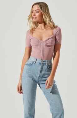 Hook & Eye Bodysuit -Sundress Haven AT16960 PINK 2