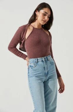 Cropped Shrug Halter Cami Set
