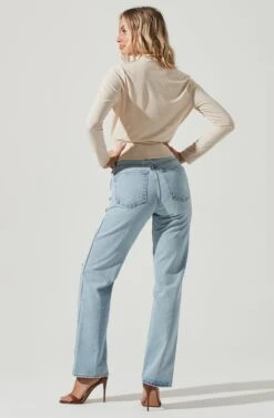 Long Sleeve Mock Neck Shrug -Sundress Haven AT16970 CREAM 2