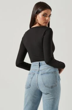 Ventura Sweetheart Cutout Bodysuit -Sundress Haven AT17004 BLACK 4