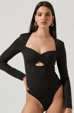 Ventura Sweetheart Cutout Bodysuit -Sundress Haven AT17004 BLACK 5