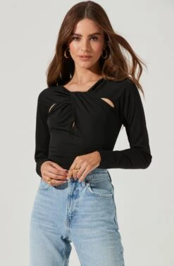Multi Cutout Long Sleeve Bodysuit