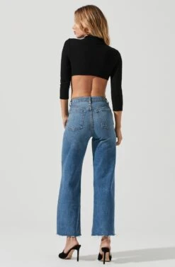 Somerset Mock Neck Cutout Bodysuit -Sundress Haven AT17047 BLACK 4 01d5b5f2 2764 4201 af28 d8150bfaa2f8