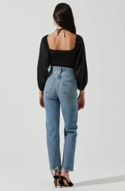 Long Sleeve Cinch Center Convertible Neckline Bodysuit -Sundress Haven AT17059 BLACK 1404 160cd34f c557 475b be91 a21e1c8bea94