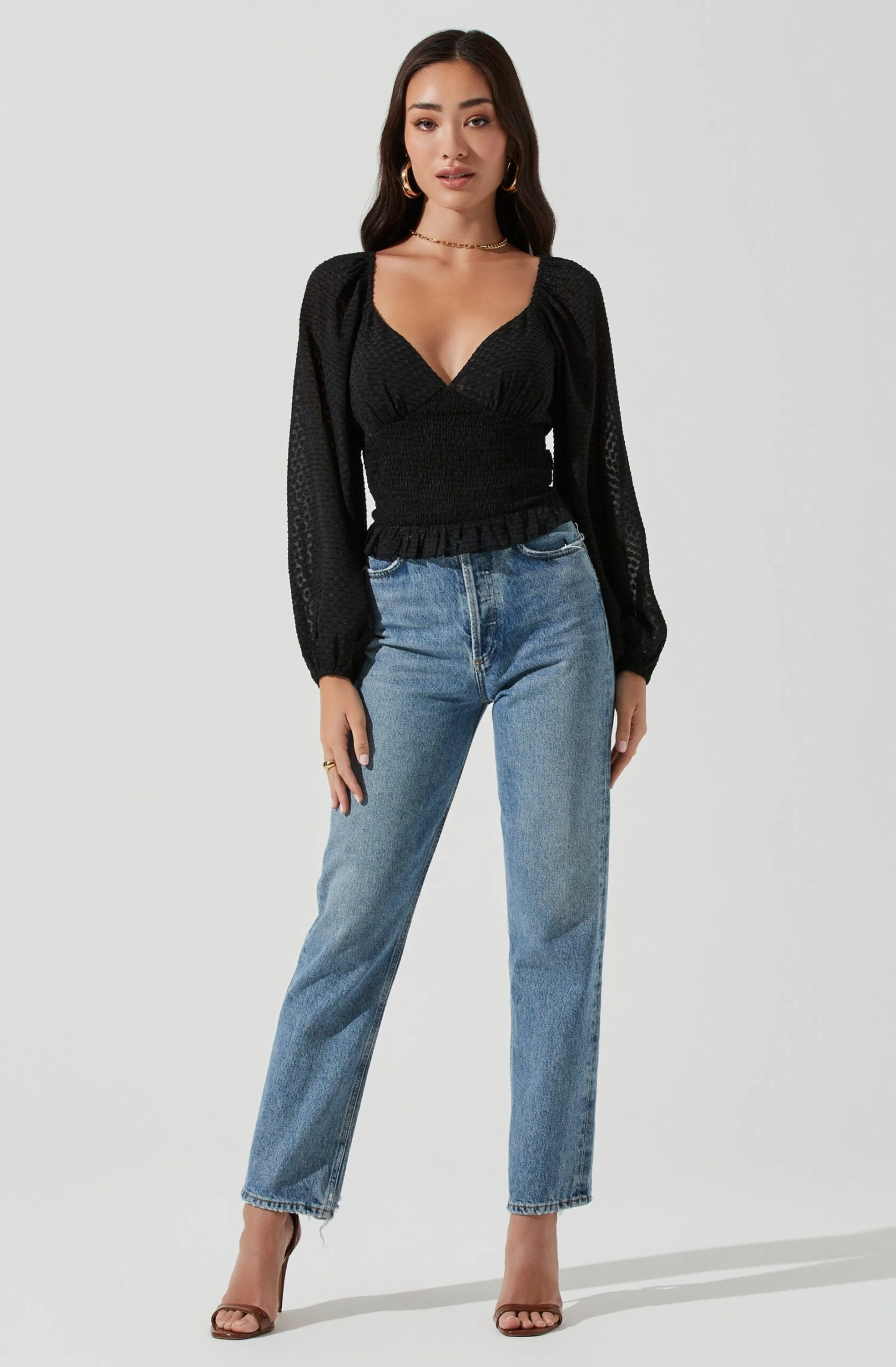 Long Sleeve Smocked Top 2 Long Sleeve Smocked Top - Image 2