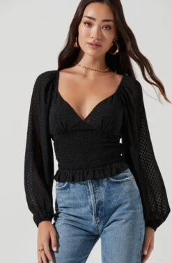 Long Sleeve Smocked Top