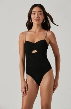 Cut Out Sweetheart Bodysuit -Sundress Haven AT17139 BLACK 0449