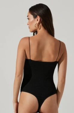 Cut Out Sweetheart Bodysuit -Sundress Haven AT17139 BLACK 0450