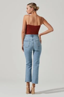 Cut Out Sweetheart Bodysuit -Sundress Haven AT17139 COGNAC 05501