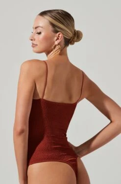 Cut Out Sweetheart Bodysuit -Sundress Haven AT17139 COGNAC 05591