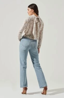 Long Sleeve Drape Tie Back Neck Back Top -Sundress Haven AT17208 OFFWHITESKETCH 11