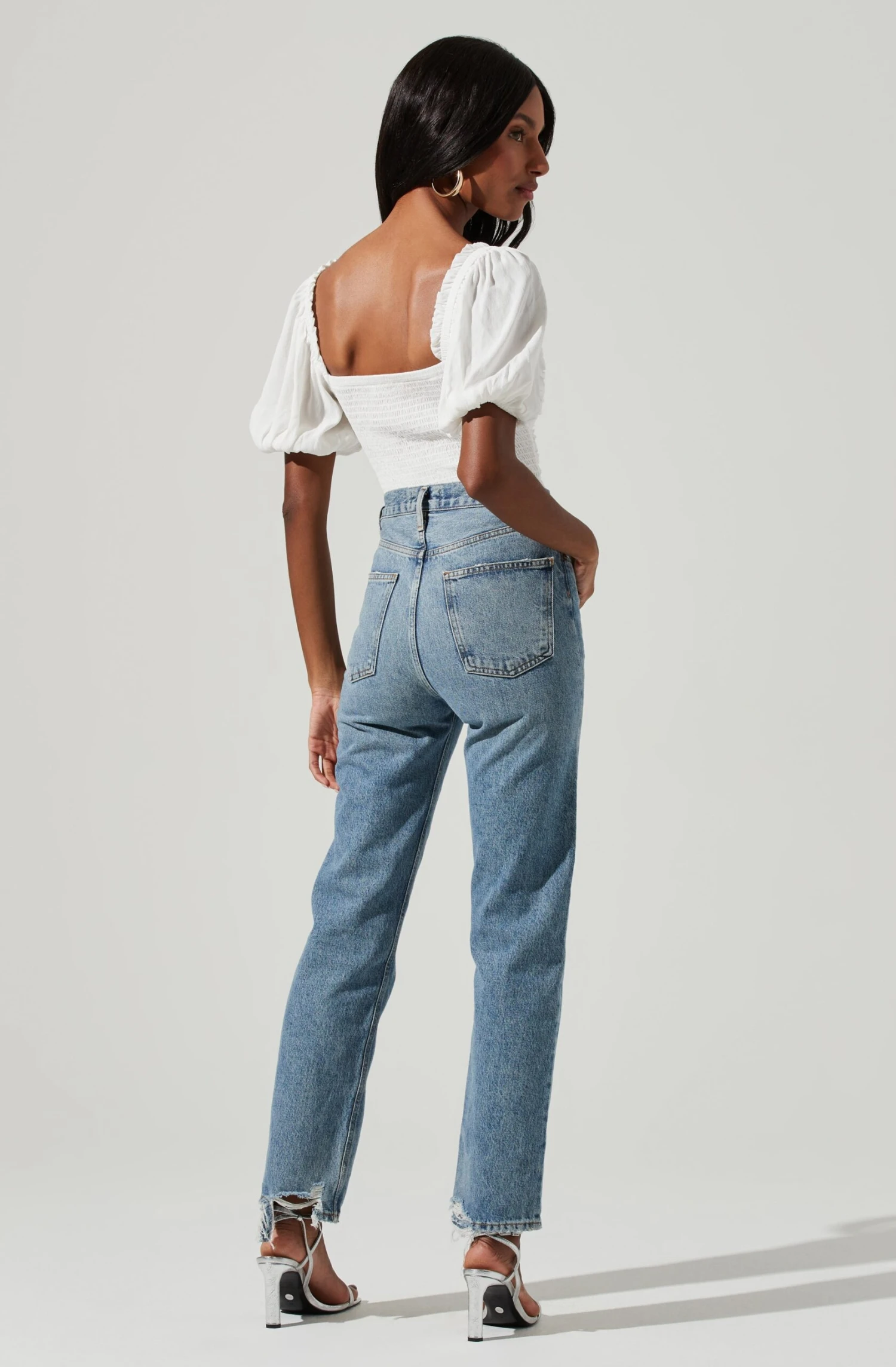 Ruched Short Bubble Sleeve Top 5 Ruched Short Bubble Sleeve Top - Image 5