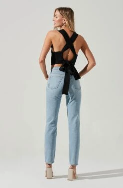 Tie Back Sweater Tank Top 15 Tie Back Sweater Tank Top -Sundress Haven AT17237 BLACK 1675