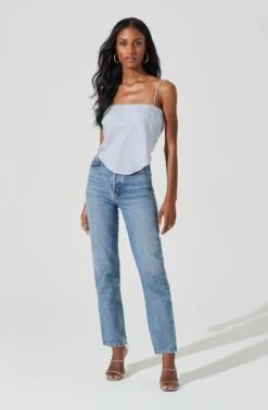 Tie Back Square Neck Cami -Sundress Haven AT17242 BLUESILVER 1