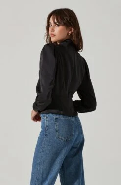 Twist Mock Neck Top -Sundress Haven AT17289 BLACK 3