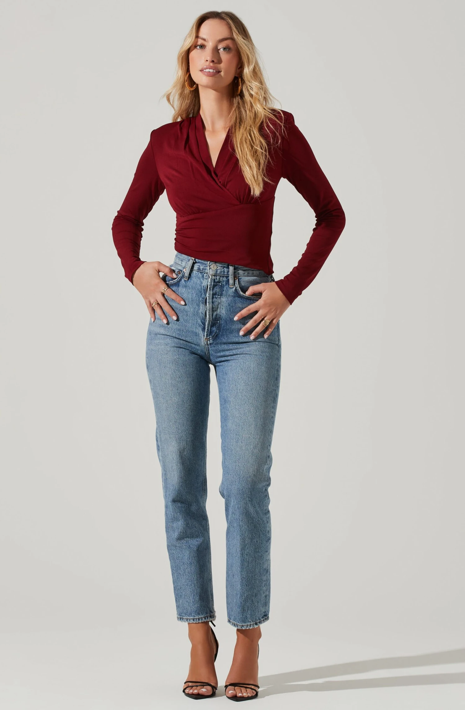 Shawl Collar Wrapped Long Sleeve Top 9 Shawl Collar Wrapped Long Sleeve Top - Image 9