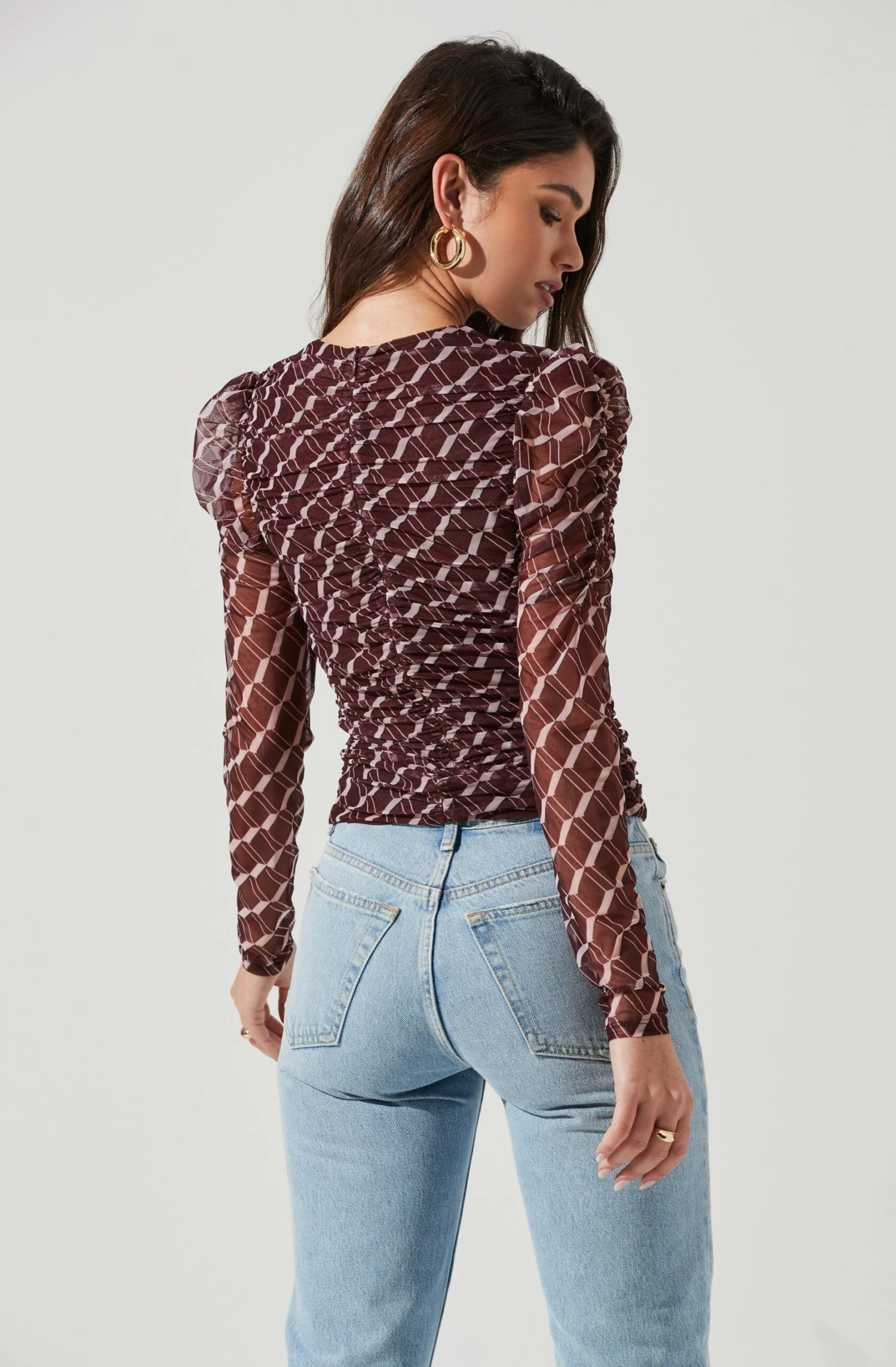 Demi Geometric Cutout Long Sleeve Top 5 Demi Geometric Cutout Long Sleeve Top - Image 5