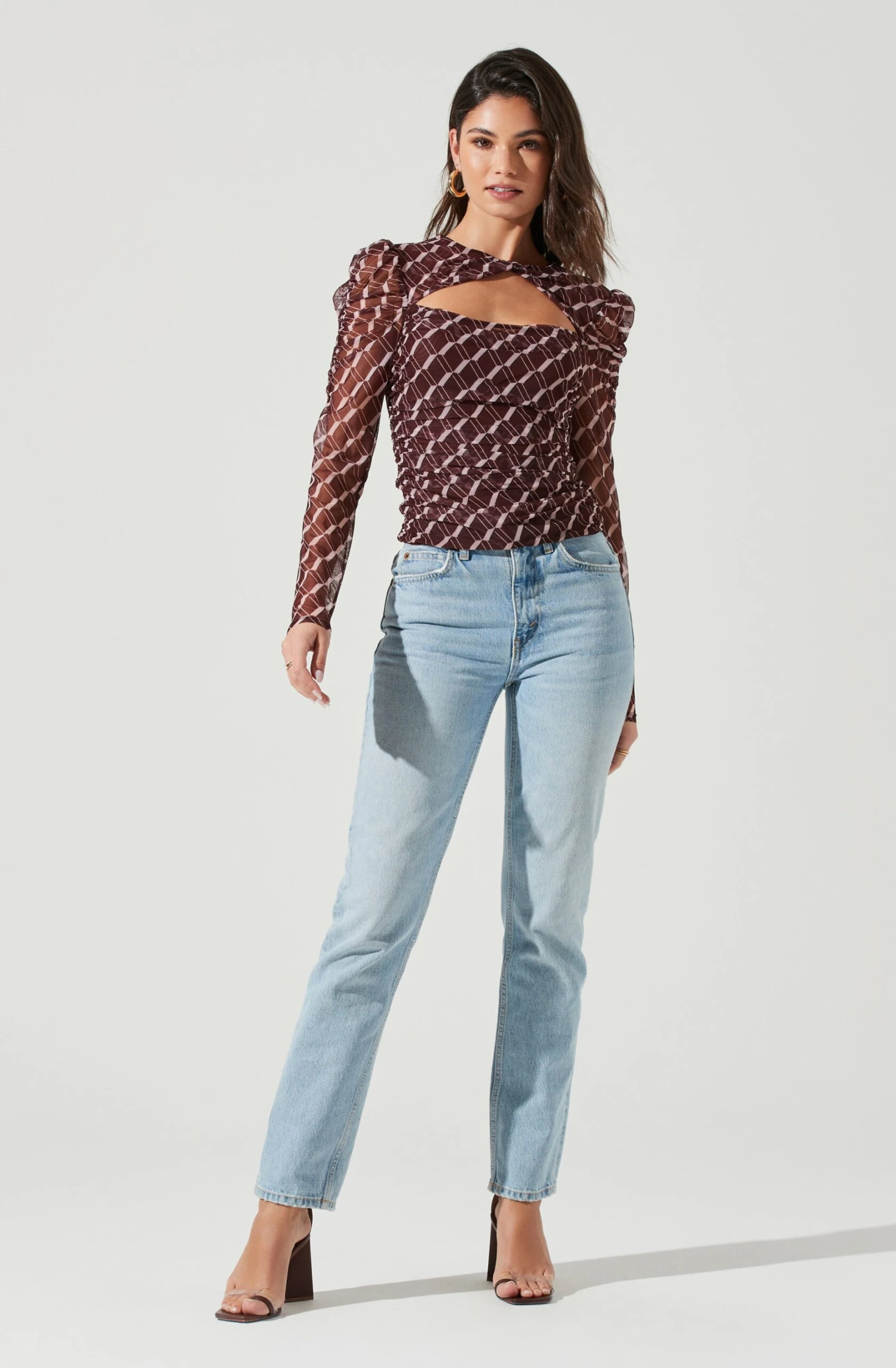 Demi Geometric Cutout Long Sleeve Top 2 Demi Geometric Cutout Long Sleeve Top - Image 2