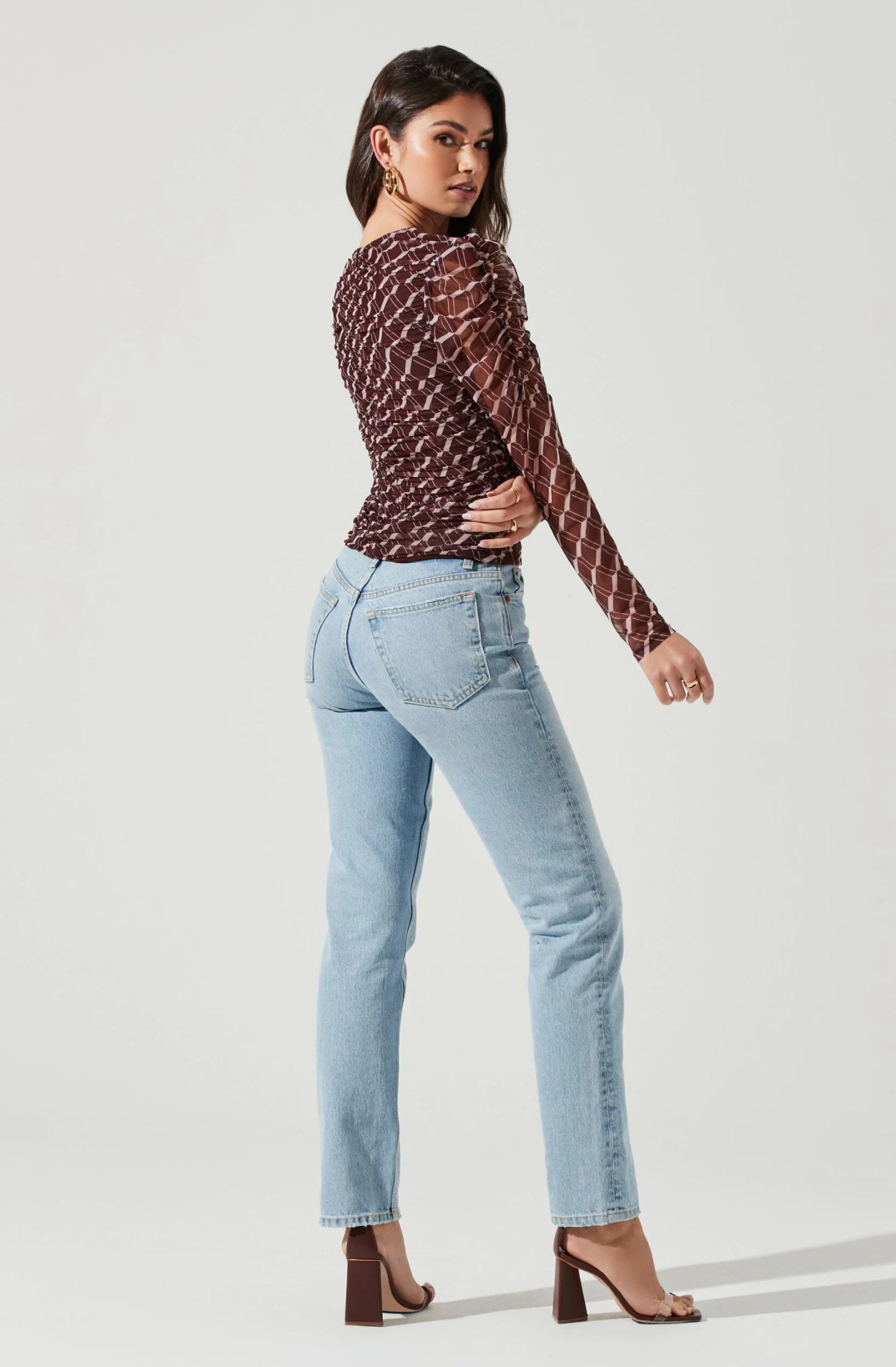 Demi Geometric Cutout Long Sleeve Top 4 Demi Geometric Cutout Long Sleeve Top - Image 4