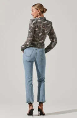 Ruched Button Up Top 19 Ruched Button Up Top -Sundress Haven AT17371B TAUPEBLACKMULTI 6